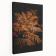 Abstract depiction of fall with orange and brown hues on a large stretched canvas, suitable for kitchen wall art.