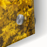 Large abstract wall art in pastel hues on acrylic glass, depicting spring season, suited for dining room ambiance.