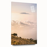 Large abstract wall art in vibrant summer hues on acrylic glass, ideal for bedroom or dining room decor.