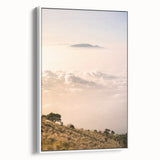 Vintage poster art of summer season on extra large framed canvas, featuring vibrant colors on a black background.