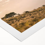 Art deco poster of a summer scene in muted pastel colors on rolled canvas, suitable for dining room wall art.