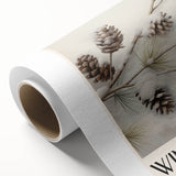 Art Deco poster featuring a winter scene on rolled canvas, with cool blue and white tones, ideal for nursery wall art.