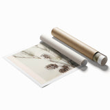 Extra large rolled print featuring a winter floral design in muted pastel shades, ideal for classy bathroom wall art.