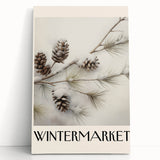 Winter-themed black and white stretched canvas depicting bare trees, ideal for kitchen wall art or bedroom ambiance.