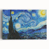 Black and white stretched canvas of Van Gogh's painting, ideal for kitchen wall art or bedroom ambiance.