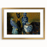 Modern Wall Art - Still Life with Blue Figurines and Bold Contrast