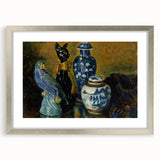 Modern Wall Art - Still Life with Blue Figurines and Bold Contrast