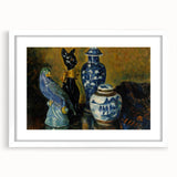 Modern Wall Art - Still Life with Blue Figurines and Bold Contrast