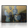 Modern Wall Art - Still Life with Blue Figurines and Bold Contrast