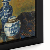 Modern Wall Art - Still Life with Blue Figurines and Bold Contrast