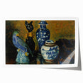 Modern Wall Art - Still Life with Blue Figurines and Bold Contrast