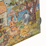 Modern Wall Art - Vibrant Coastal Scene with Houses and Figures