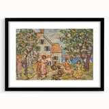 Modern Wall Art - Vibrant Coastal Scene with Houses and Figures