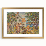 Modern Wall Art - Vibrant Coastal Scene with Houses and Figures