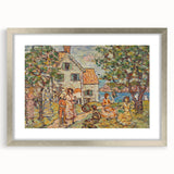 Modern Wall Art - Vibrant Coastal Scene with Houses and Figures