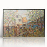 Modern Wall Art - Vibrant Coastal Scene with Houses and Figures