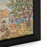 Modern Wall Art - Vibrant Coastal Scene with Houses and Figures