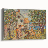 Modern Wall Art - Vibrant Coastal Scene with Houses and Figures