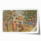 Modern Wall Art - Vibrant Coastal Scene with Houses and Figures