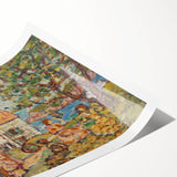 Modern Wall Art - Vibrant Coastal Scene with Houses and Figures