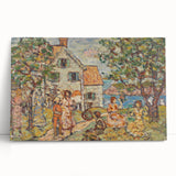 Modern Wall Art - Vibrant Coastal Scene with Houses and Figures