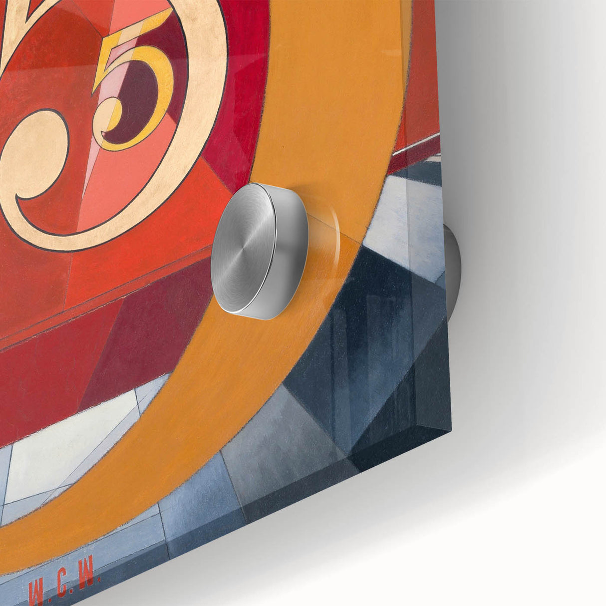 Modern Wall Art - Abstract Gold and Red Geometric Typography Design