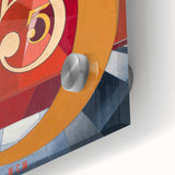 Modern Wall Art - Abstract Gold and Red Geometric Typography Design