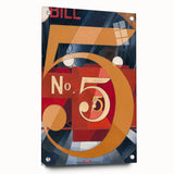 Modern Wall Art - Abstract Gold and Red Geometric Typography Design