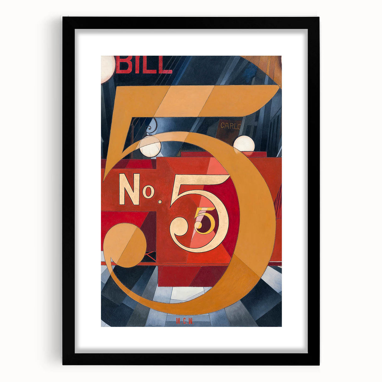 Modern Wall Art - Abstract Gold and Red Geometric Typography Design