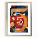 Modern Wall Art - Abstract Gold and Red Geometric Typography Design