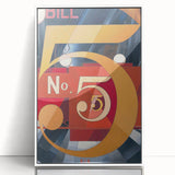 Modern Wall Art - Abstract Gold and Red Geometric Typography Design