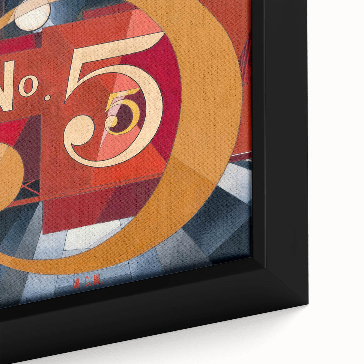 Modern Wall Art - Abstract Gold and Red Geometric Typography Design
