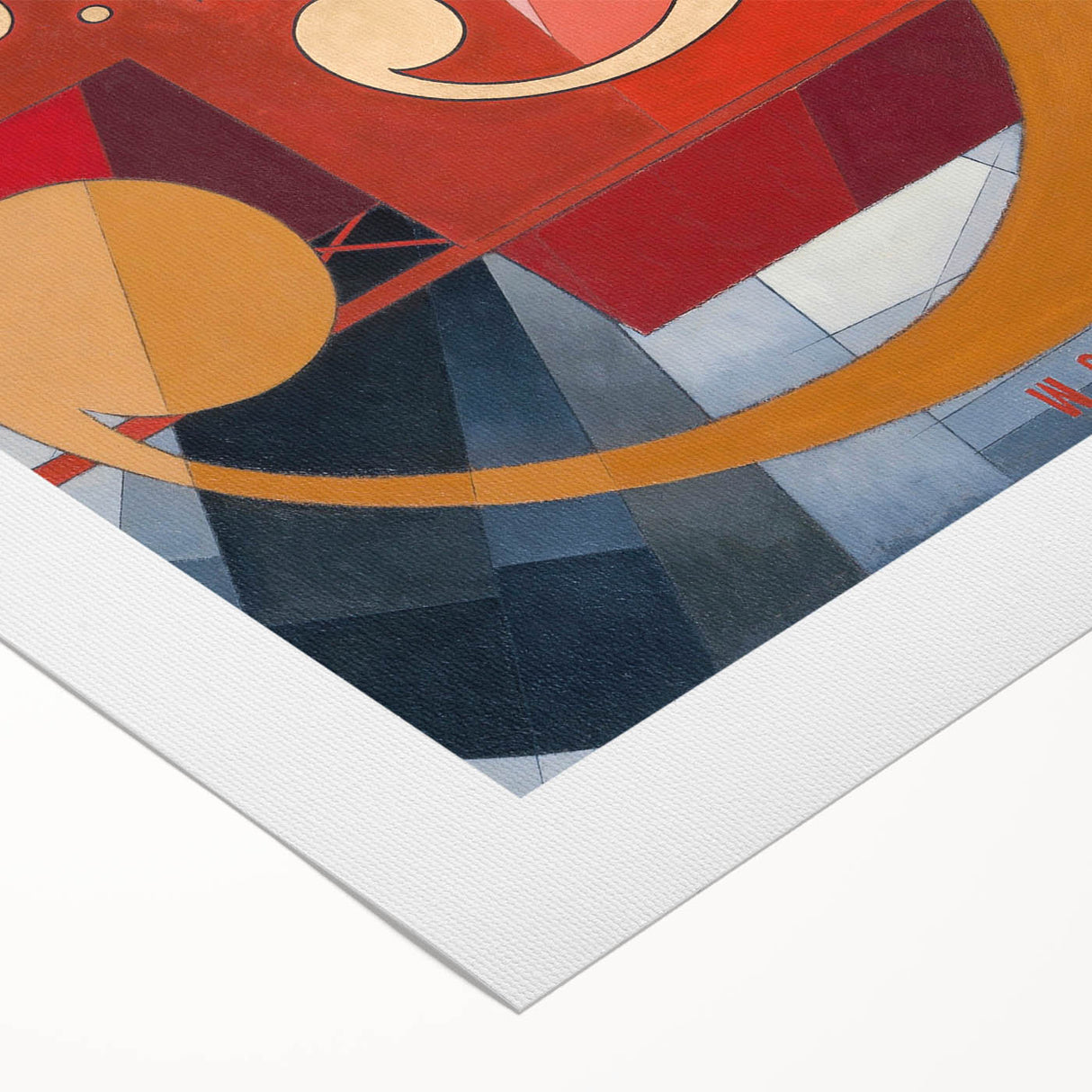 Modern Wall Art - Abstract Gold and Red Geometric Typography Design