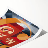 Modern Wall Art - Abstract Gold and Red Geometric Typography Design