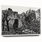 Modern Wall Art - Black and White Depiction of Urban Devastation