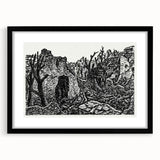 Modern Wall Art - Black and White Depiction of Urban Devastation