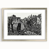 Modern Wall Art - Black and White Depiction of Urban Devastation