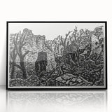 Modern Wall Art - Black and White Depiction of Urban Devastation