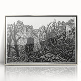 Modern Wall Art - Black and White Depiction of Urban Devastation