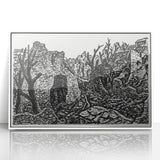 Modern Wall Art - Black and White Depiction of Urban Devastation