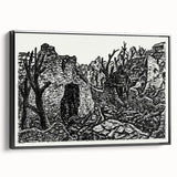 Modern Wall Art - Black and White Depiction of Urban Devastation