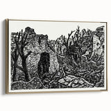 Modern Wall Art - Black and White Depiction of Urban Devastation