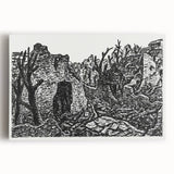 Modern Wall Art - Black and White Depiction of Urban Devastation