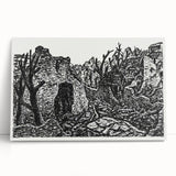 Modern Wall Art - Black and White Depiction of Urban Devastation