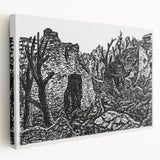 Modern Wall Art - Black and White Depiction of Urban Devastation