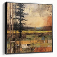 Rustic Landscape Wall Art - Autumn Scene for Farmhouse and Rustic Decor
