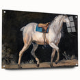 Modern Wall Art - Saddled Gray Horse in Motion