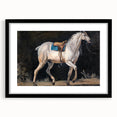 Modern Wall Art - Saddled Gray Horse in Motion