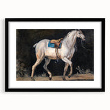 Modern Wall Art - Saddled Gray Horse in Motion