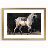 Modern Wall Art - Saddled Gray Horse in Motion